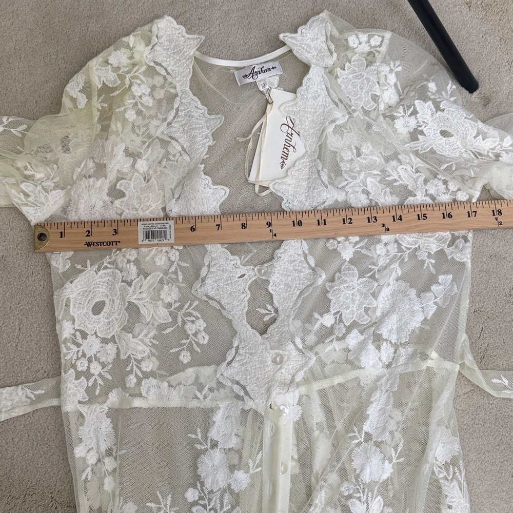 Arnhem Lace Bohemian Maple Maxi Dress Kimono Duster White Festival Size 6 NWT - Picture 12 of 15